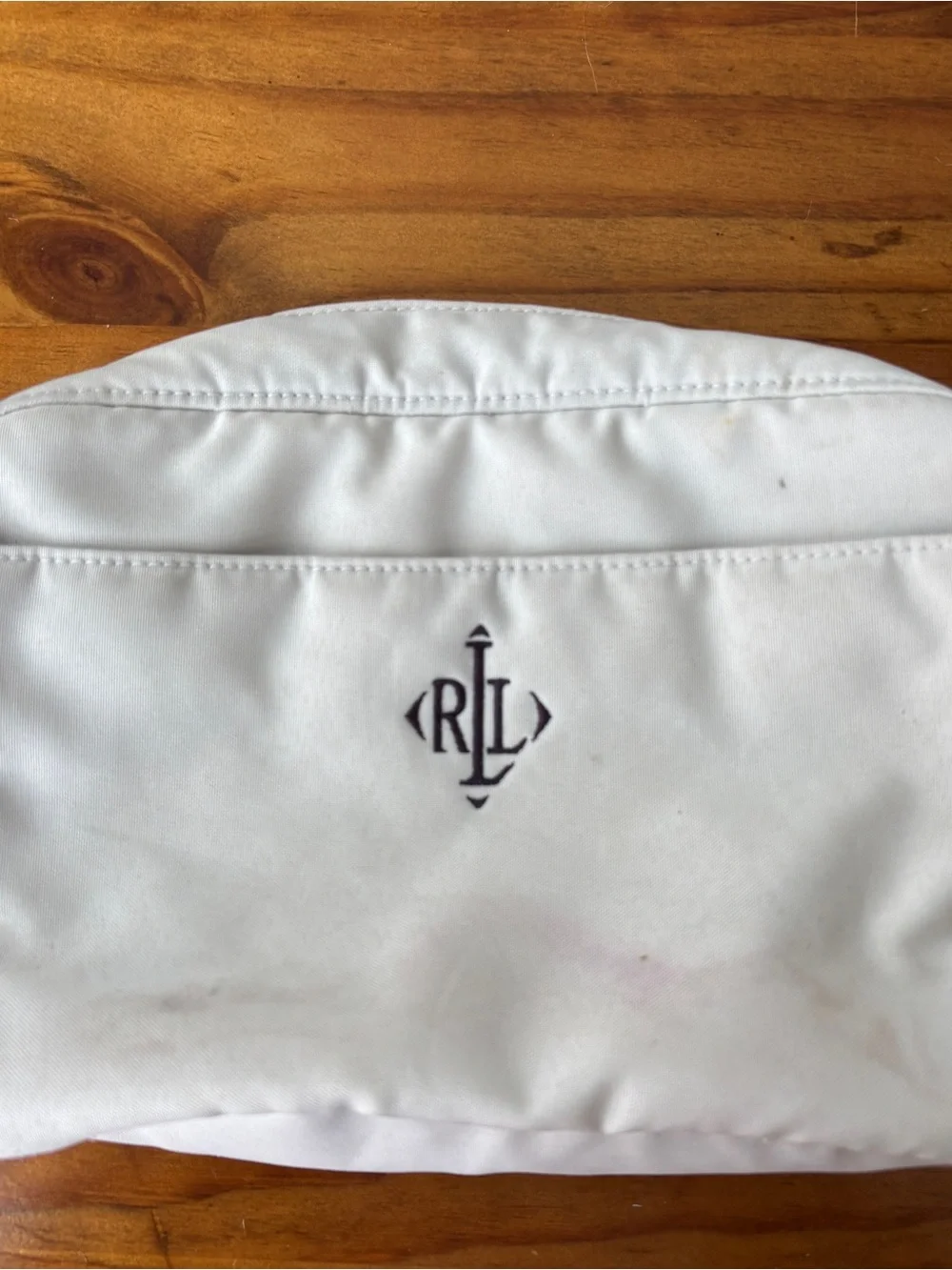 Vintage Lauren Ralph Lauren Blue and White Nylon Crossbody Bag / Belt bag